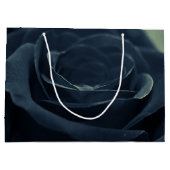 ブラックバラダークゴシック花写真誕生日 ラージペーパーバッグ (裏面)