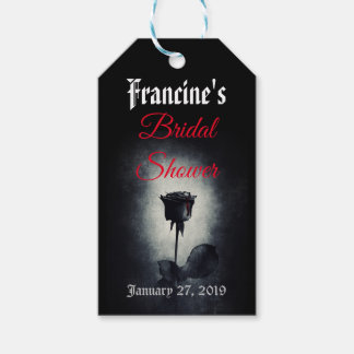 ブラックバラダークブライダルシャワーギフトラベル ギフトタグ