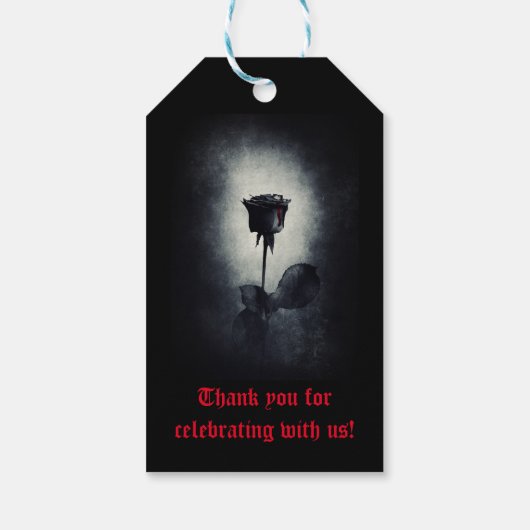 ブラックバラダークブライダルシャワーギフトラベル ギフトタグ (裏面)