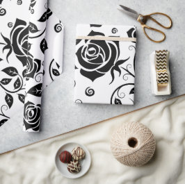 ブラックバラハロウィーン ラッピングペーパー