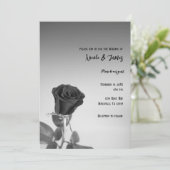 ブラックバラバラロマンエレガントミニマル結婚トの 招待状 (スタンド正面)