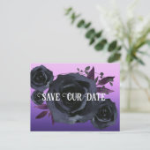 ブラックバラパープル救写真当社日付 ポストカード (スタンド正面)