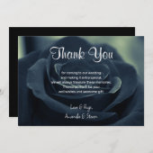ブラックバラフラワーダークゴシック結婚ビブ サンキューカード (正面/裏面)