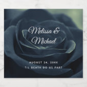 ブラックバラフラワーダークゴシック結婚ビブ スパークリングワインラベル (シングルラベル)