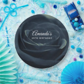 ブラックバラフラワーダークゴシック誕生日 ペーパープレート (パーティー)