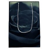 ブラックバラフラワーダークゴシック誕生日 ミディアムペーパーバッグ (裏面)