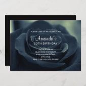 ブラックバラフラワーダークゴシック誕生日 招待状 (正面/裏面)