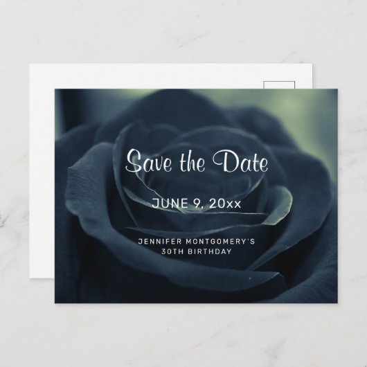 ブラックバラフラワーダークゴシック インビテーションポストカード (正面/裏面)