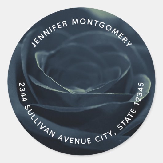 ブラックバラフラワーダークゴシック ラウンドシール (正面)