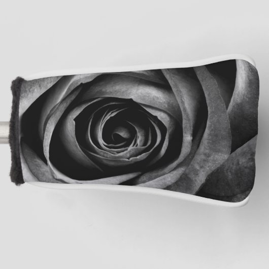 ブラックバラフラワーフローラ装飾ヴィンテージ ゴルフヘッドカバー (正面)