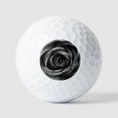 ブラックバラフラワーフローラ装飾ヴィンテージ ゴルフボール (正面)