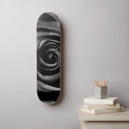 ブラックバラフラワーフローラ装飾ヴィンテージ スケートボード