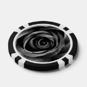 ブラックバラフラワーフローラ装飾ヴィンテージ ポーカーチップ (シングル)