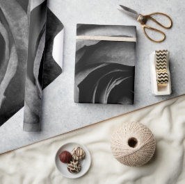 ブラックバラフラワーフローラ装飾ヴィンテージ ラッピングペーパー