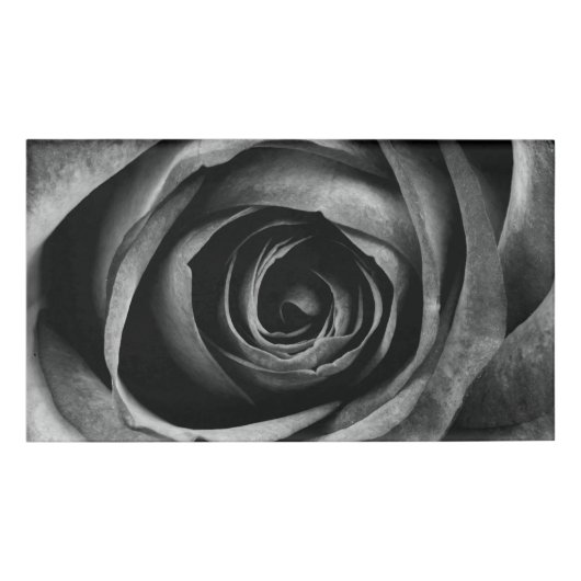 ブラックバラフラワーフローラ装飾ヴィンテージ 名札 (正面)