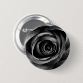 ブラックバラフラワーフローラ装飾ヴィンテージ 缶バッジ (正面&裏面)