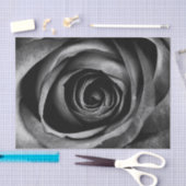 ブラックバラフラワーフローラ装飾ヴィンテージ 薄葉紙 (クラフト)