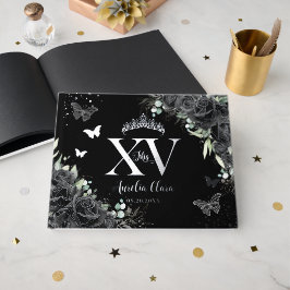 ブラックバラフラワー蝶シルバーキンチェニェラ ゲストブック