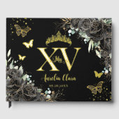 ブラックバラフラワー蝶金ゴールドキンセアニラ ゲストブック (正面)