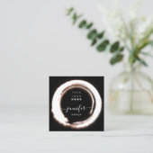 ブラックバラフレカスタムームQRロゴショップ スクエア名刺 (スタンド正面)