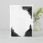 ブラックバラフローラキンセアニラクインズ15 XVシルバー 箔招待状 (立ち正面)