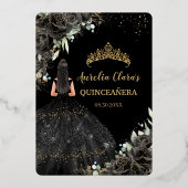 ブラックバラフローラキンセアニラクリン15 XV金ゴールド 箔招待状 (裏面)