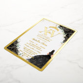 ブラックバラフローラキンセアニラクリン15 XV金ゴールド 箔招待状 (回転した状態)