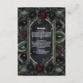 ブラックバラフローラゴシックハロウィン結婚ズ エンクロージャーカード (正面)