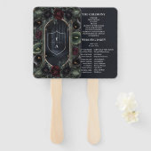 ブラックバラフローラゴシックハロウィン結婚ズ ハンドファン (正面&裏面)