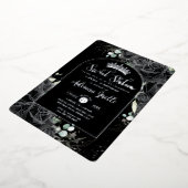 ブラックバラフローラブラックシルバースウィート16誕生日 箔招待状 (回転した状態)