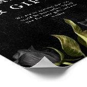 ブラックバラブライダルシャワーカードとギフトサイン ポスター (角)