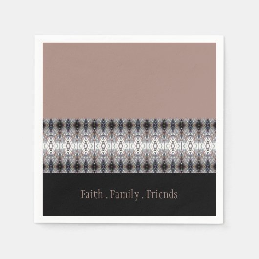 ブラックバラブルーグレー装飾 スタンダードカクテルナプキン (正面)