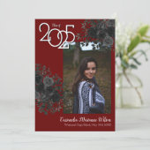 ブラックバラマルーンゴシック卒業発表 招待状 (スタンド正面)