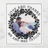 ブラックバラリース写真ミセスさん結婚に ワインラベル (シングルラベル)