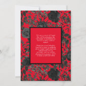 ブラックバラレッドスクールカラーズ卒業 招待状 (裏面)