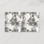 ブラックバラワインラッフルチケットブライダルシャワー プレイスカード (裏面)