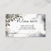 ブラックバラワインラッフルチケットブライダルシャワー プレイスカード (正面)