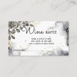ブラックバラワインラッフルチケットブライダルシャワー プレイスカード