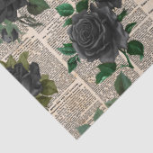 ブラックバラヴィンテージ新聞デコパージ 薄葉紙 (詳細)