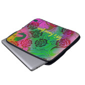 ブラックバラ抽象芸術エレクトロニクスバッグ ラップトップスリーブ (正面下部)