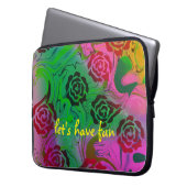 ブラックバラ抽象芸術エレクトロニクスバッグ ラップトップスリーブ (正面左)