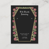 ブラックバラ棺ゴシックイヤリングディスプレイ 名刺 (正面)