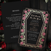 ブラックバラ棺ゴシッ結婚クのオールインワン 箔招待状