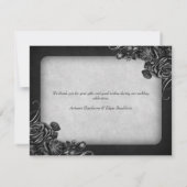 ブラックバラ結婚ゴシック サンキューカード (裏面)