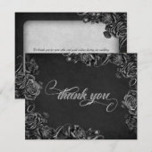 ブラックバラ結婚ゴシック サンキューカード (正面/裏面)