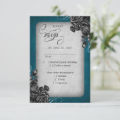 ブラックバラ結婚ゴシック 出欠カード (スタンド正面)