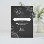 ブラックバラ結婚ゴシック 出欠カード (スタンド正面)