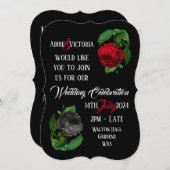 ブラックバラ結婚式招待状 招待状 (正面/裏面)