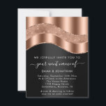 ブラックバラ縁ど金ゴールドグリッター波QRコード<br><div class="desc">「すべてエレガント」の特別な結婚イベント招待。詳細な質問はflorencekdesig@gmail.comに送るHave a Day Nr 1!フィレンツクデザイン</div>