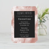 ブラックバラ赤面ピンクスネークスキン 招待状 (スタンド正面)